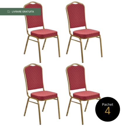Pachet 4 Scaune Conferinta Rosu